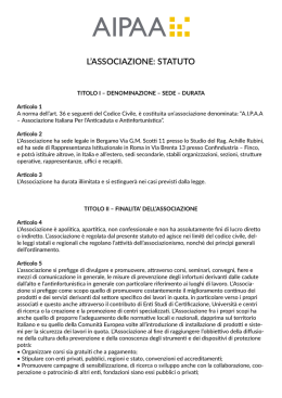 l`associazione: statuto