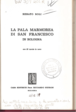 LA PALA MARMOREA DI SAN FRANCESCO