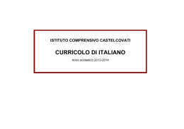 curricolo Italiano ottobre 2014 - Istituto Comprensivo di Castelcovati