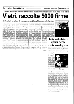 Vietri, raccolte 5000 firme - Azienda Sanitaria Regionale del Molise