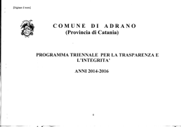 Programma triennale per la Trasparenza e Integrit&agrave; 2014/2016