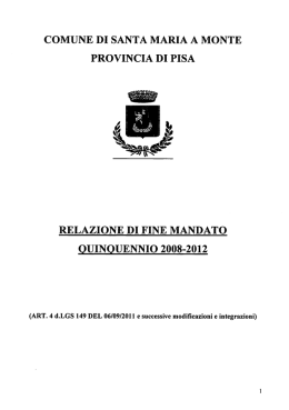 Relazione fine mandato - Comune di Santa Maria a Monte