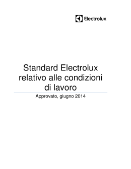 Lo Standard Electrolux relativo alle Condizioni di Lavoro