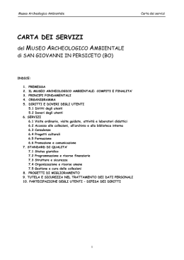 Carta dei servizi Museo Archeologico Ambientale