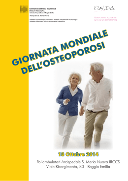giornata mondiale dell`osteoporosi - Azienda Ospedaliera di Reggio