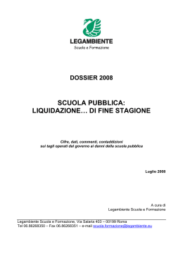 Legambiente Dossier Scuola 2008