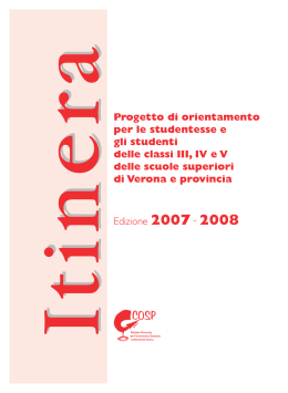La pubblicazione del Progetto Itinera 2007 / 2008