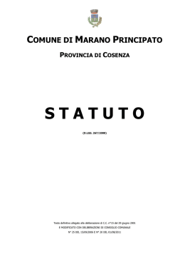 Statuto comunale - Comune di Marano Principato