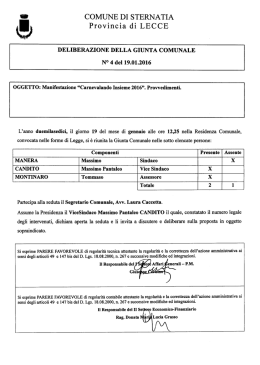 Delibera di GC N-4 del 19-01-2016