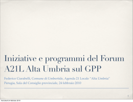 Iniziative e programmi del Forum A21L Alta Umbria sul GPP