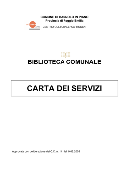 carta dei servizi-2004 - Biblioteche della Provincia di Reggio Emilia
