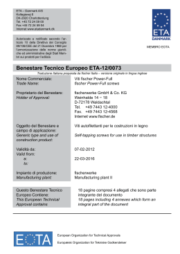 fischer POWER-FULL - Benestare Tecnico Europeo ETA