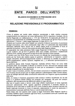 j RELAZIONE"PREVISIONALE E PROGRAMMATICA