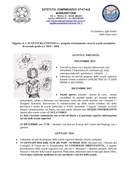 LETTERA AI GENITORIi orientamento 2015