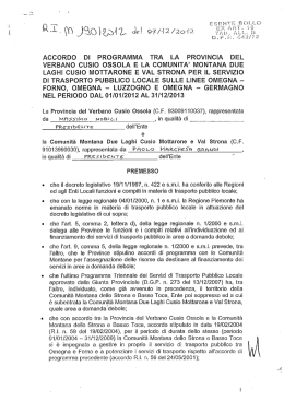 Accordo di Programma e Carta dei Servizi