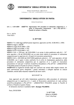 universita` degli studi di pavia - Universit&agrave; degli studi di Pavia