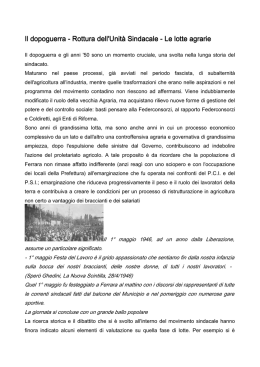 Lotte agrarie Ferrara &ndash; Saggio Pepe