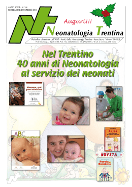Nel Trentino 40 anni di Neonatologia al servizio dei neonati
