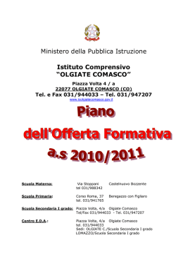 Ministero della Pubblica Istruzione Istituto Comprensivo &ldquo;OLGIATE