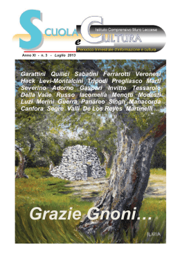 Scuola e Cultura - Luglio 2013 - Istituto Comprensivo Muro Leccese