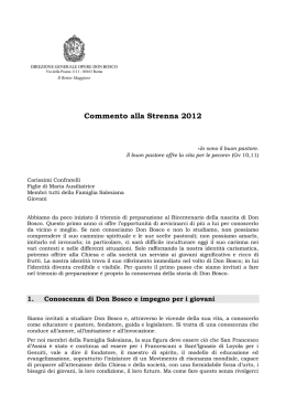 Commento alla Strenna 2012 - Oratorio Salesiano Michele Rua