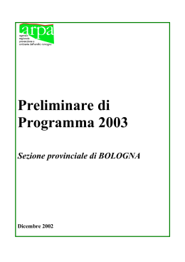 Programma attività 2003