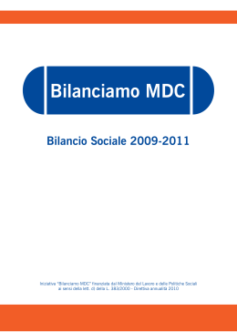 Bilancio Sociale 2009-2011 - Movimento Difesa del Cittadino