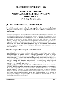 DescrizioneAnaliticaEsperienza ENERGETICAMENTE GOLD2004