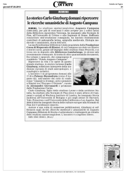 Lo storico Carlo Ginzburg domani ripercorre le ricerche umanistiche