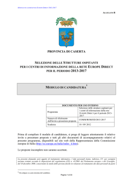 modulo di candidatura - Provincia di Caserta