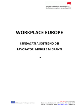 Workplace Europe. I sindacati a sostegno dei lavoratori mobili e