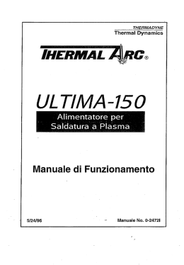 Page 1 THERMADYNE Thermal Dynamics " Manuale di