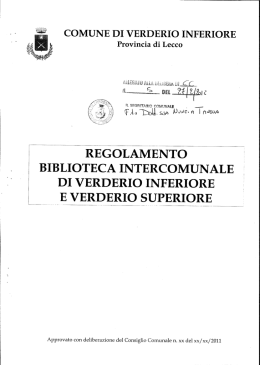 REGOLAMENTO - Comune di Verderio Inferiore