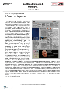 Il Corecom risponde La Repubblica (ed. Bologna)