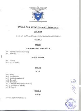 statuto 2013 cai amatrice - CLUB ALPINO ITALIANO &ndash; Sezione di