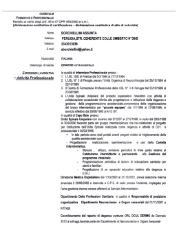 Curriculum - Azienda ospedaliera Perugia