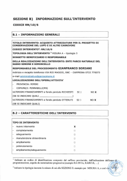 sezione b) informazioni sull`intervento