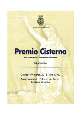 Premio Cisterna 2015 - Comune di Cisterna di Latina