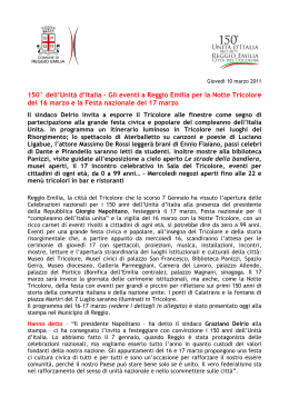 150° dell`Unità d`Italia – Gli eventi a Reggio Emilia per la Notte