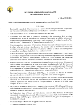 Determinazioni del Direttore - Parco Nazionale Gran Paradiso