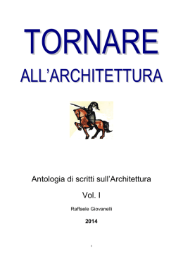 Tornare all`architettura Vol. I
