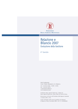 Relazione e Bilancio 2007 - Fondazione BAM