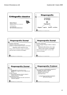 Crittografia classica - Dipartimento di Informatica