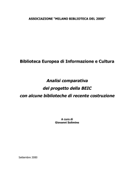 Biblioteca Europea di Informazione e Cultura Analisi comparativa