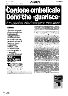 Cordone ombelicale. Dono che "guarisce"