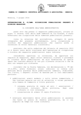 BRESCIA Brescia, 3 giugno 2014 DETERMINAZIONE N. 41/AMM