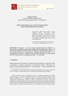 Arturo Carlo Jemolo - Stato, Chiese e pluralismo confessionale