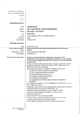 Curriculum - Comune di Pagazzano