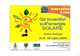 Gli incentivi sull`energia solare