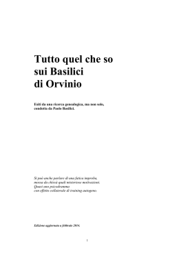 Tutto quel che so sui Basilici di Orvinio